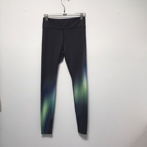 Green and grey tie dye leggings
